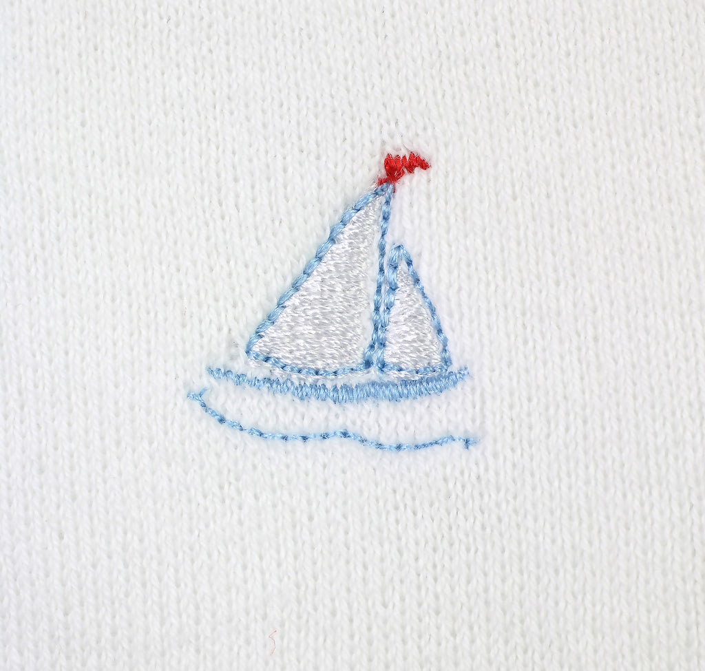 Julius Berger White Sailboat Cardigan