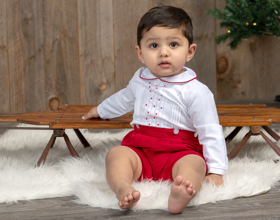  Red Mistletoe Bobbie Suit, , Carriage Boutique, Imagewear 