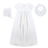 Baby White Tucks and Trim Gown with Bonnet