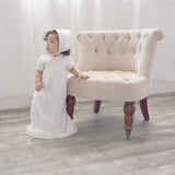 Baby White Tucks and Trim Gown with Bonnet