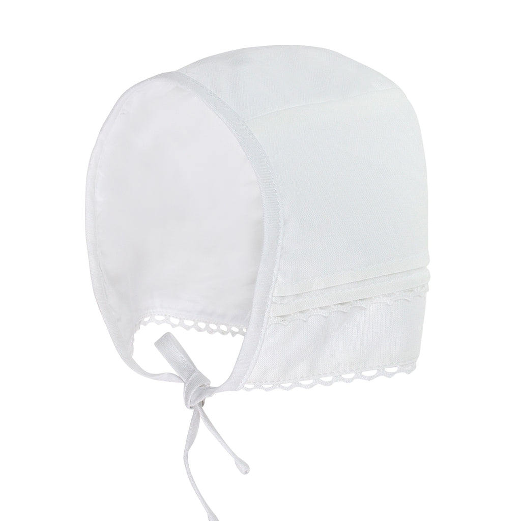 Baby White Tucks and Trim Gown with Bonnet