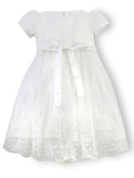 Baby Girls White Princess Lace Gown - with Matching Bonnet