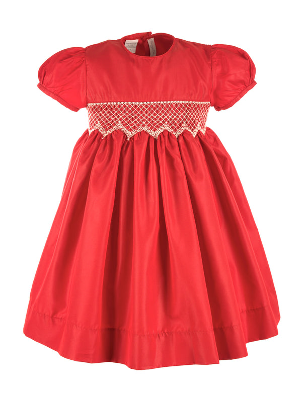  Red Mistletoe Short Sleeve Silk Dress, , Carriage Boutique, Imagewear 