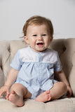  Baby Boys Hand Embroidered 2pc. Diaper Set - Blue Gingham, , Carriage Boutique, Imagewear 