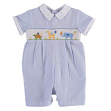 Wholesale Smocked Animal Shortall Baby Boy Romper - Imagewear