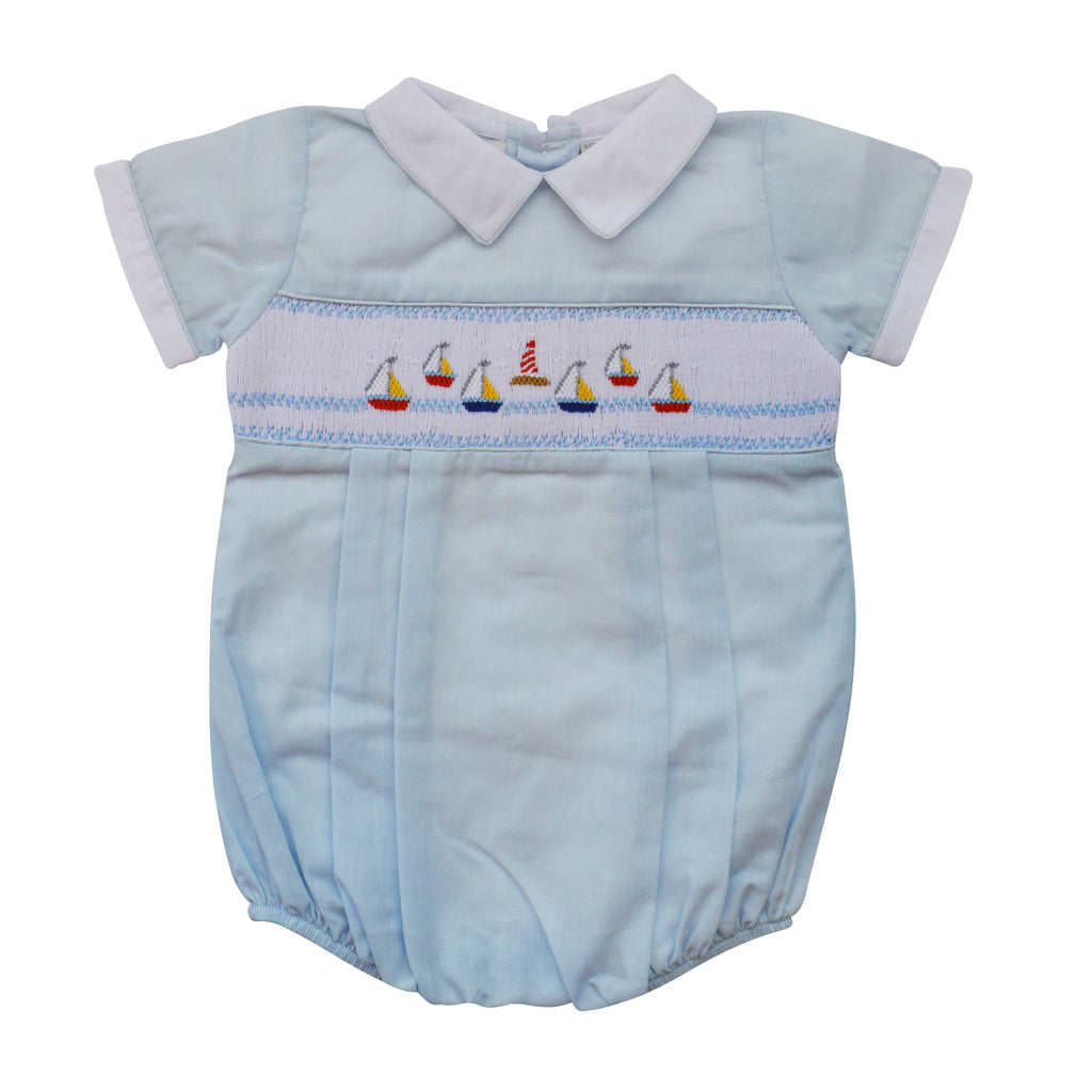 Baby Boys Mini Sail Boat Blue Creeper, , Carriage Boutique, Imagewear 