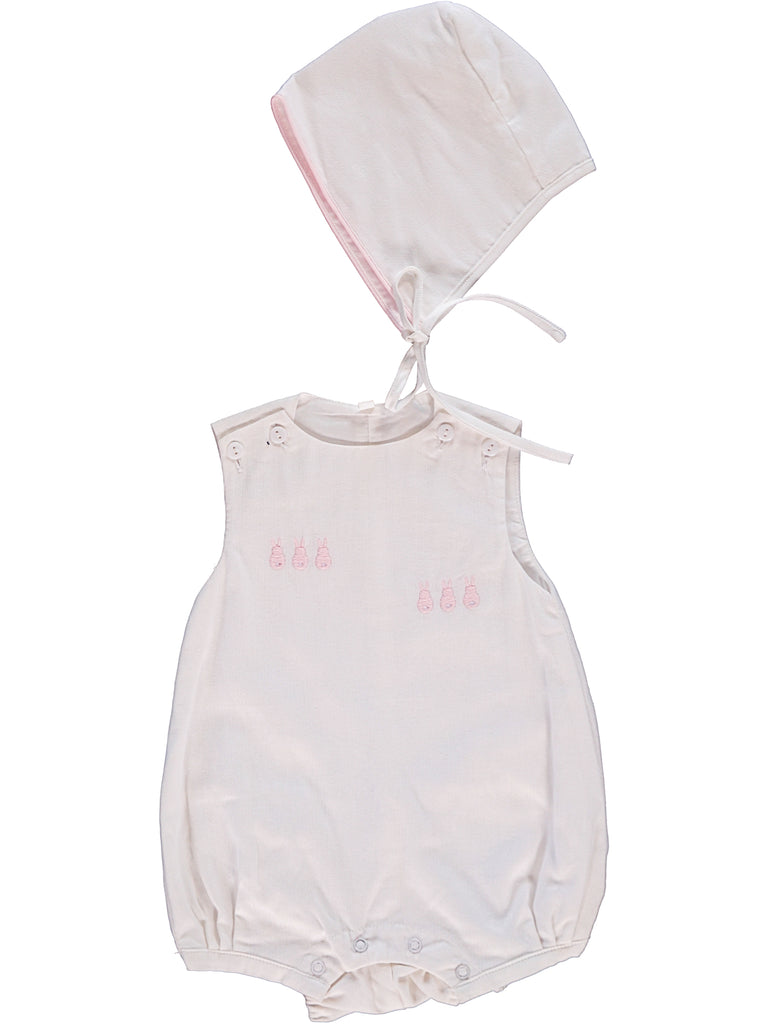 Easter Bunny Baby Girl Bubble with Bonnet 2 - Imagewear