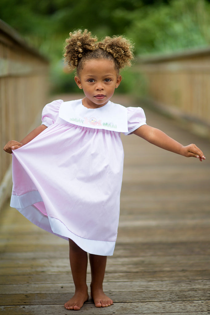 Easter Shadow Baby Girl Bib Dress 2 - Imagewear
