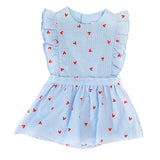 Hearts Baby Girl Bubble Romper Blue - Imagewear