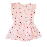 Hearts Baby Girl Bubble Romper Pink - Imagewear