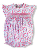 Rose Floral Print Baby Girl Bubble - Imagewear