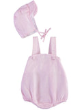 Monogram Seersucker Sunsuit Baby Girl Bubble 2 - Imagewear