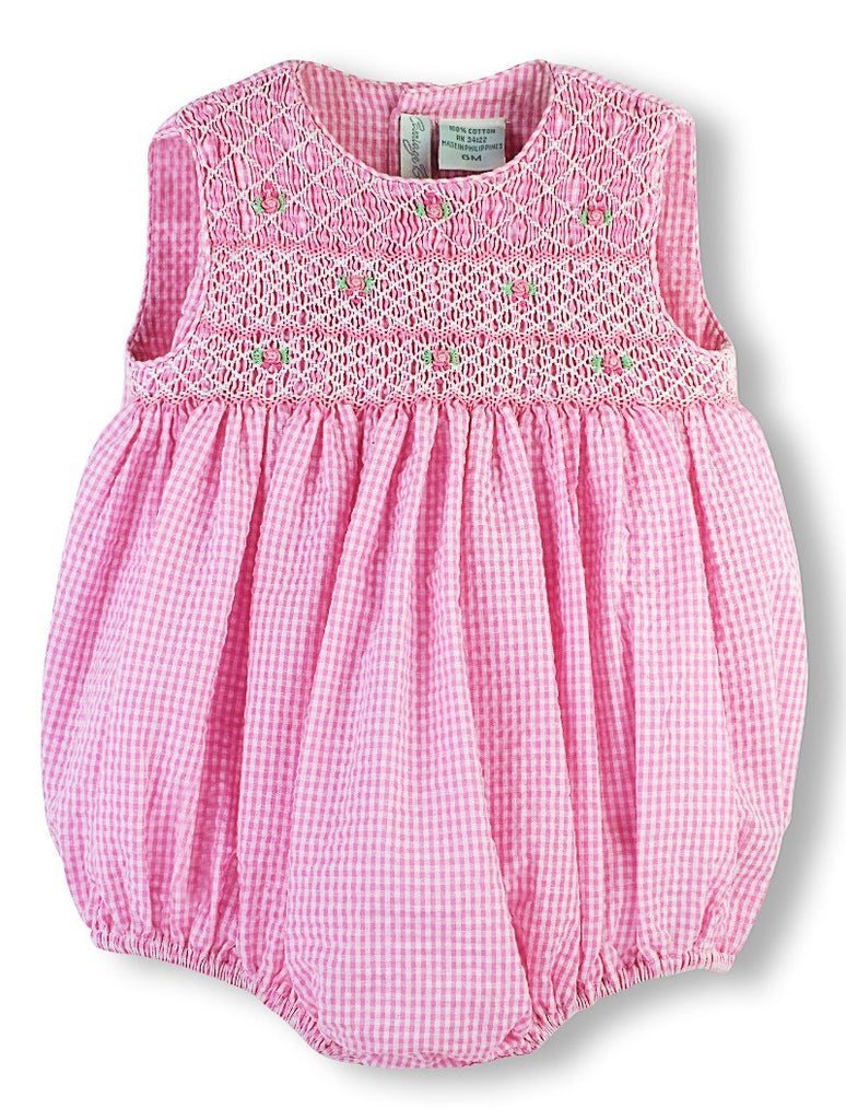 Wholesale Smocked Seersucker Baby Girl Bubble - Imagewear