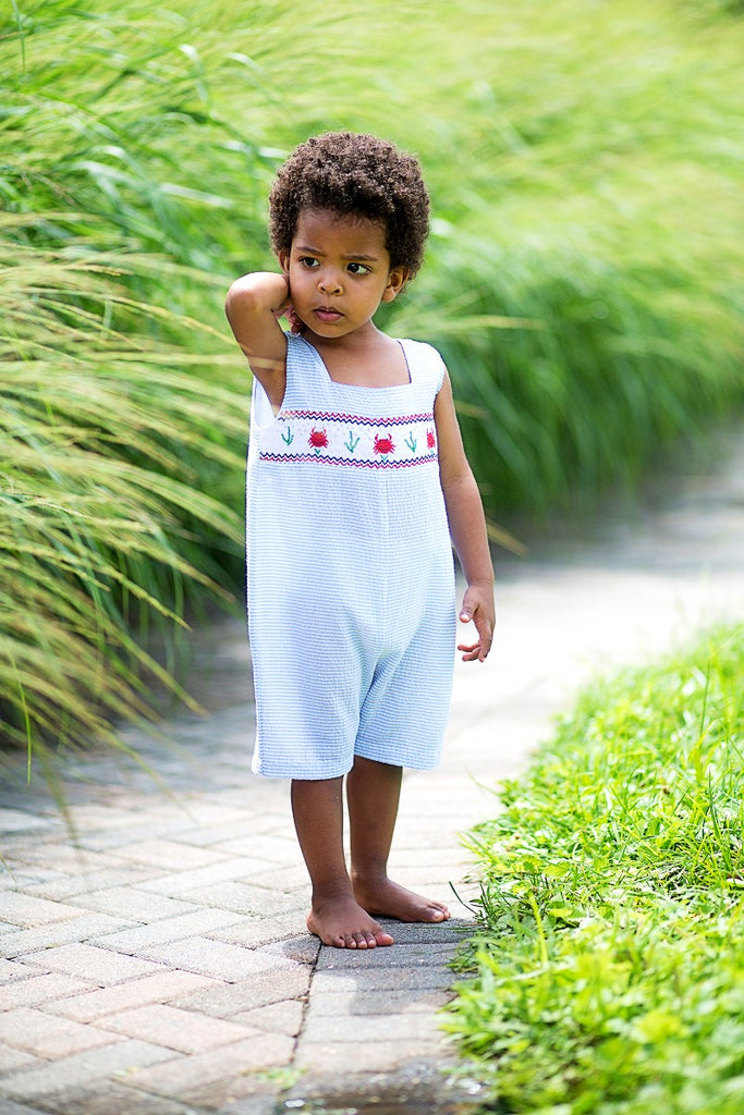 Wholesale Smocked Crabs Jon Jons Baby Boy Romper 2 - Imagewear