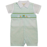 Wholesale Smocked Easter Bunnies Shortall Baby Boy Romper - Imagewear