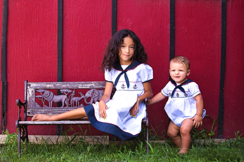 Smocked Sailing Boy Bubble Romper  2 - ImageWear
