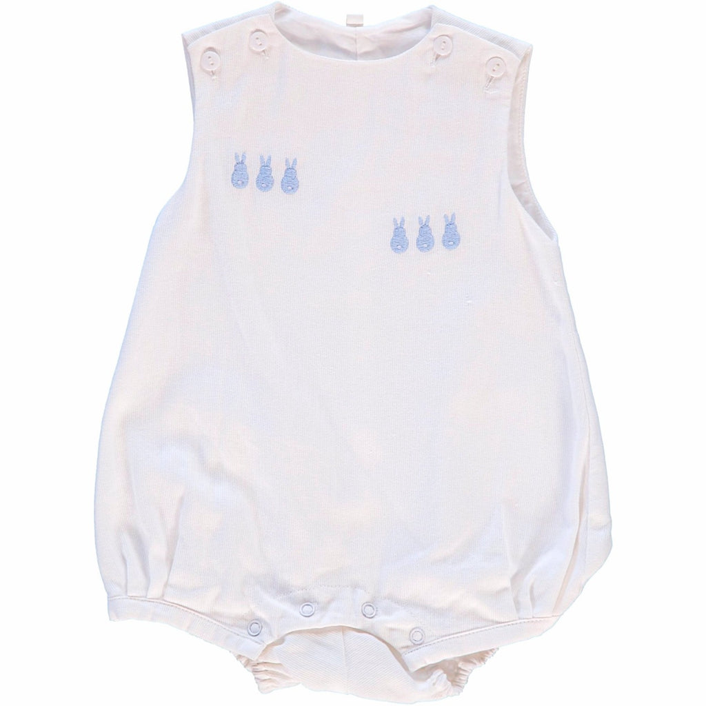  White Easter Shadow Baby Bubble Romper with Bonnet - ImageWear
