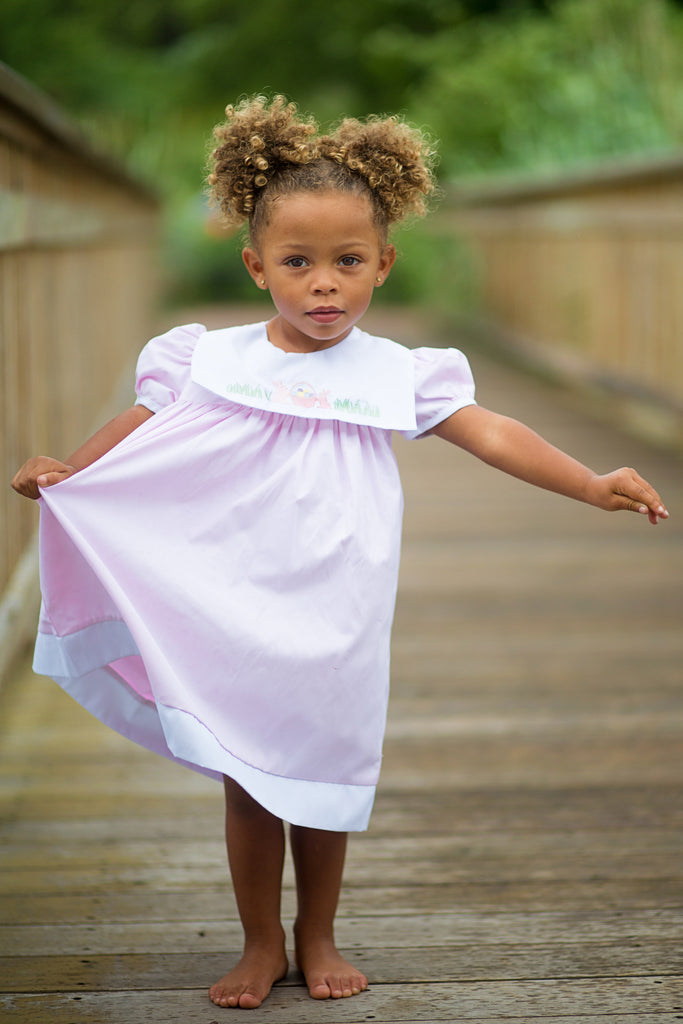 Easter Shadow Bib Long Dress Toddler 2 - Imagewear