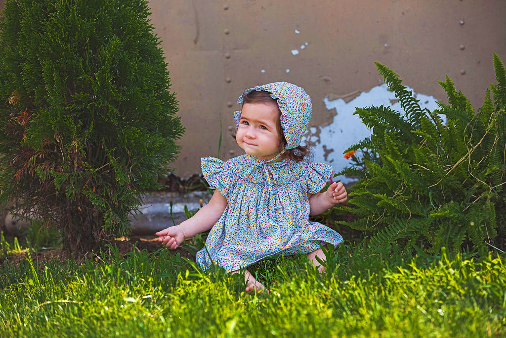 Baby girl dress and bonnet cheap