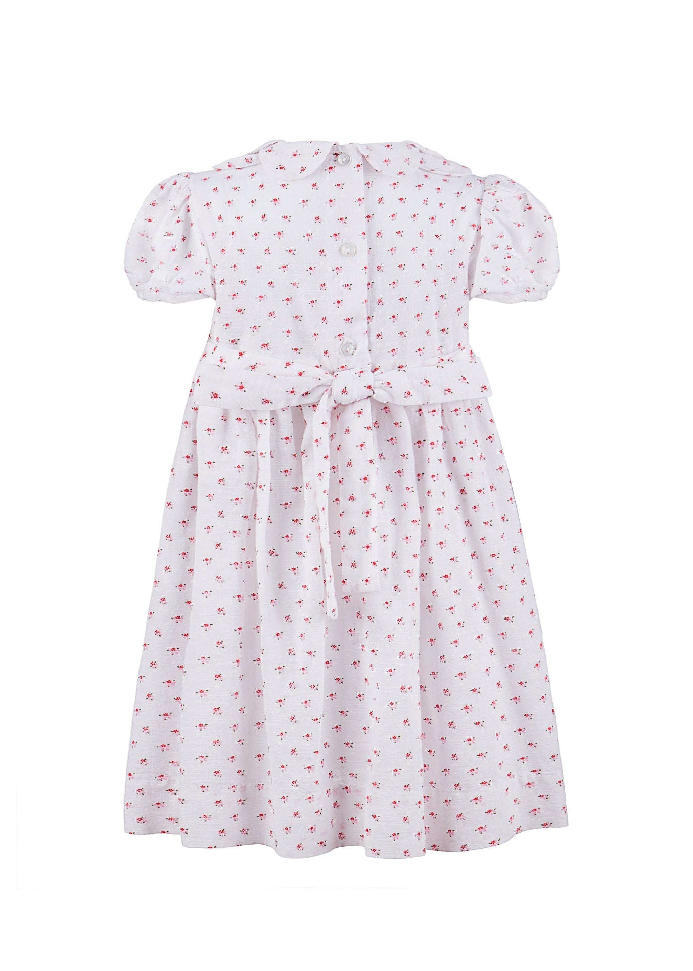Mini Floral Dots Yoke Dress for Toddler Back View - Imagewear