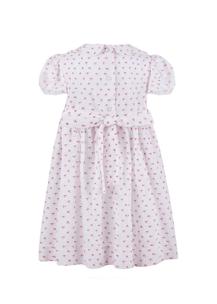 Mini Floral Dots Yoke Dress for Toddler Back View - Imagewear