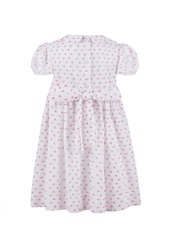 Mini Floral Dots Yoke Dress for Toddler Back View - Imagewear
