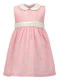 Wholesale Monogram Seersucker Yoke Newborn Dress Pink 2 - Imagewear