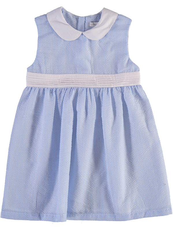 Wholesale Monogram Seersucker Yoke Toddler & Youth Girl Dress Wholesale Monogram Seersucker Yoke Toddler & Youth Girl Dress