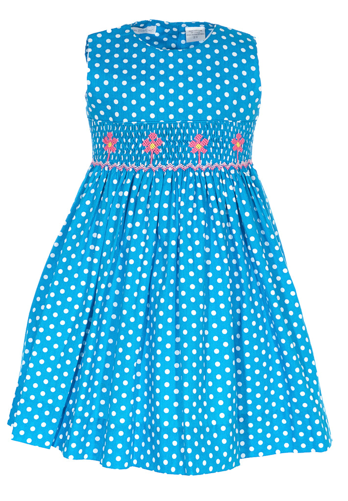 Polka Dot Smocked Daisy Shorts Sleeve Dress Toddler - Imagewear