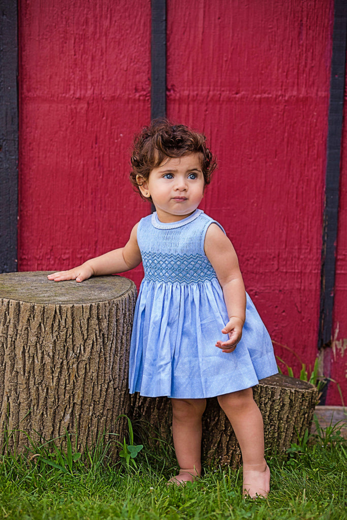 Pretty Blue Polka Dots Dress baby Girl - Imagewear