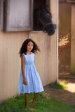 Pretty Polka Dots Dress Toddler Blue Girl - Imagewear