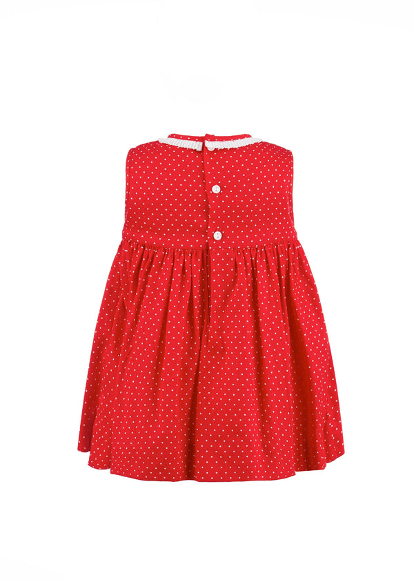 Pretty Red Polka Dots Dress Back View - Imagewear