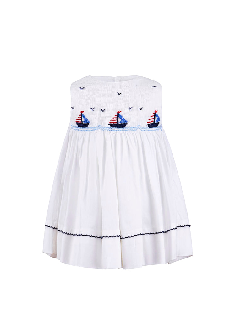 Wholesale Freedom Boats Dress (Newborn & Infant) white