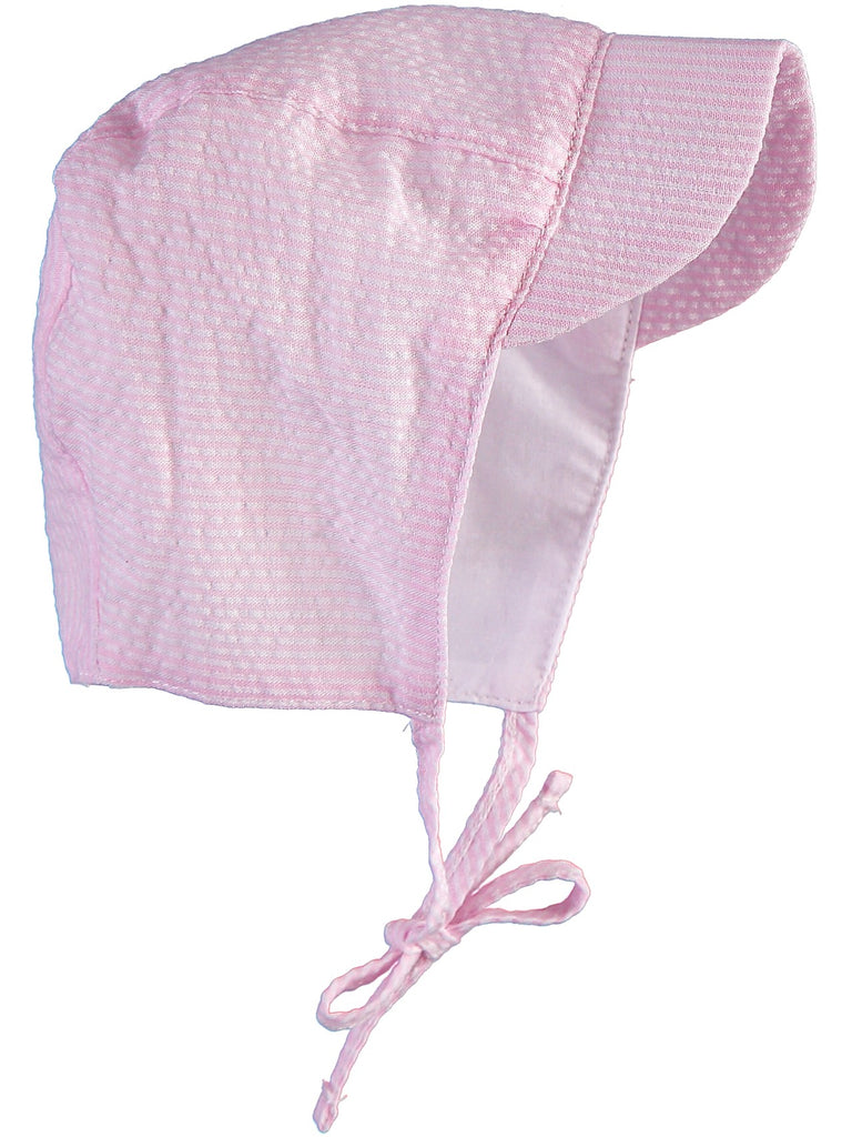 Wholesale Monogram Seersucker Baby Girl Bonnet - Imagewear