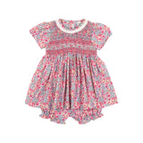 Wholesale Short Sleeve Pink Floral Baby Girl Dress  - Imagewear